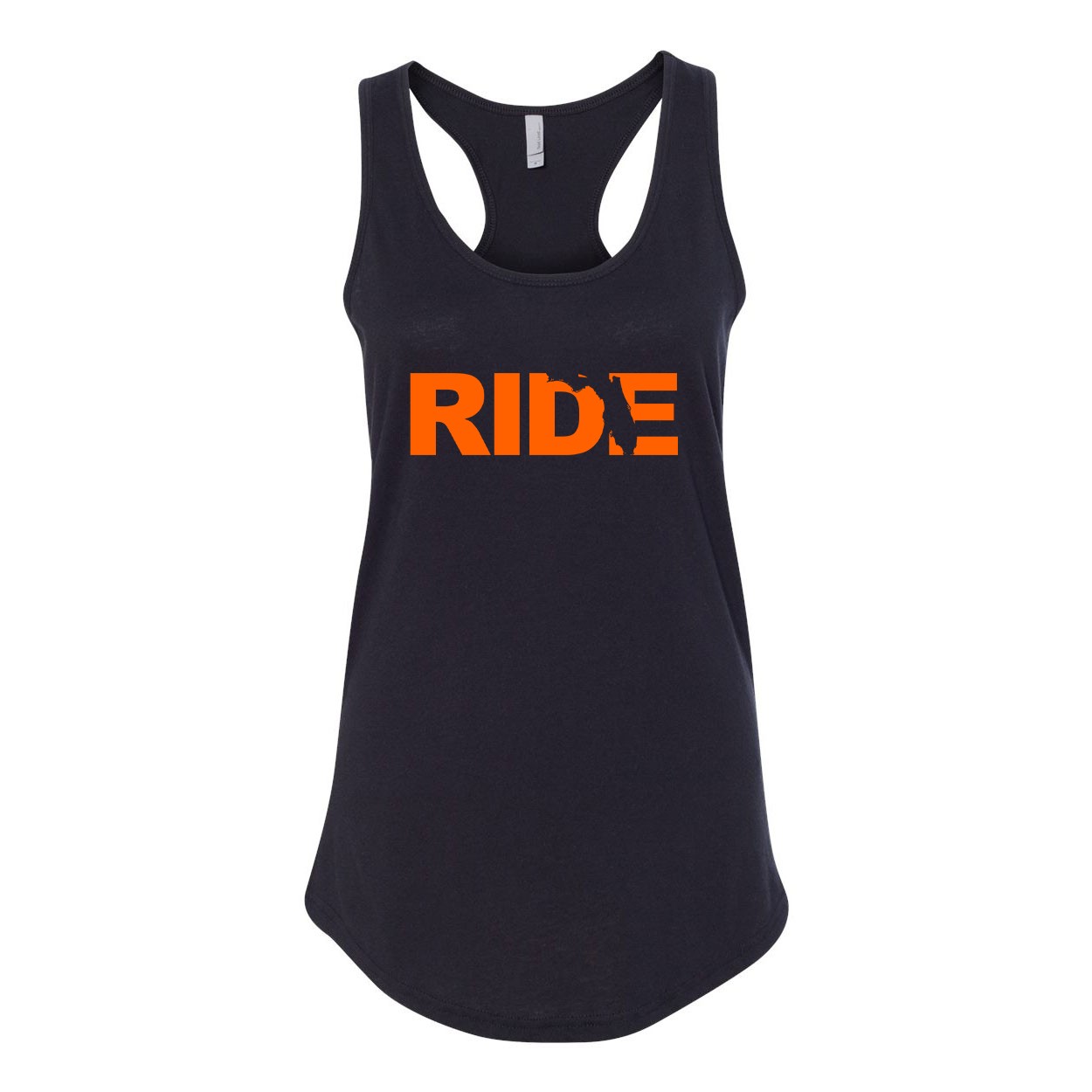 Ride Florida Classic Women's Racerback Tank Top Black (Orange Logo)