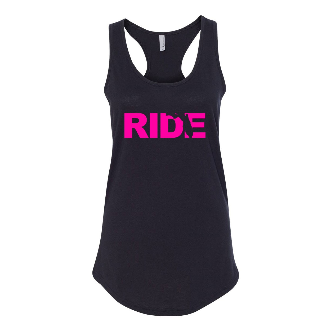 Ride Florida Classic Women's Racerback Tank Top Black (Pink Logo)