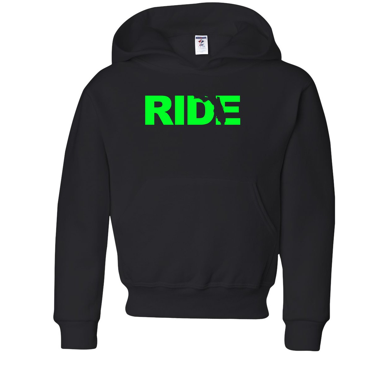Ride Florida Classic Youth Sweatshirt Black (Green Logo)