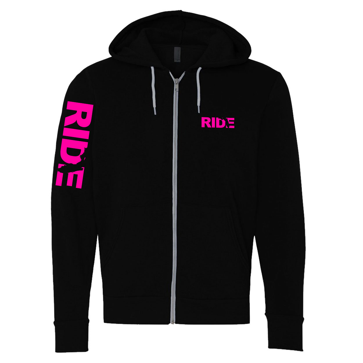 Ride Florida Classic Zip Sweatshirt Black (Pink Logo)