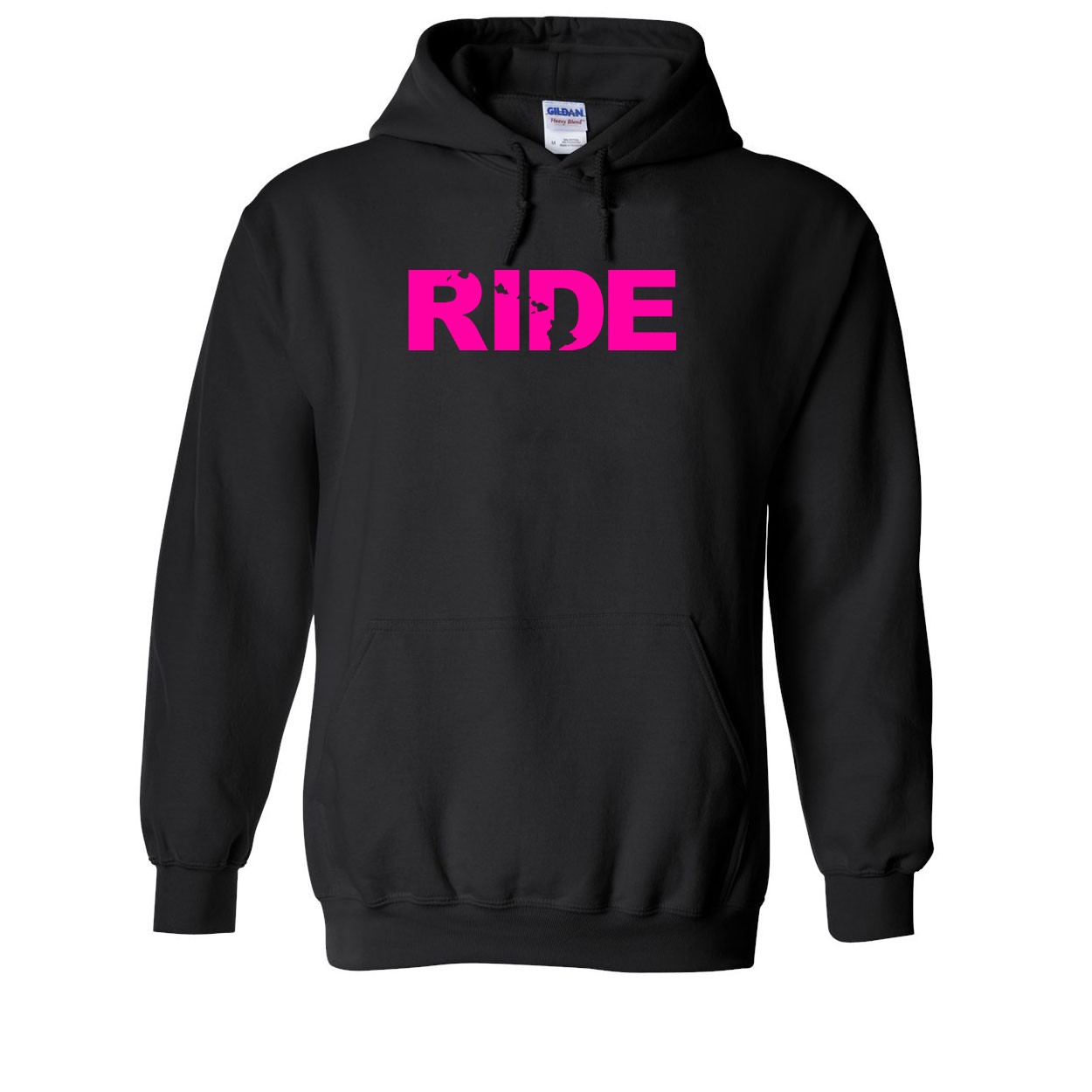 Ride Hawaii Classic Sweatshirt Black (Pink Logo)