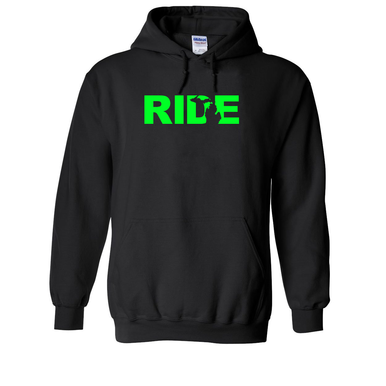 Ride Michigan Classic Sweatshirt Black (Green Logo)