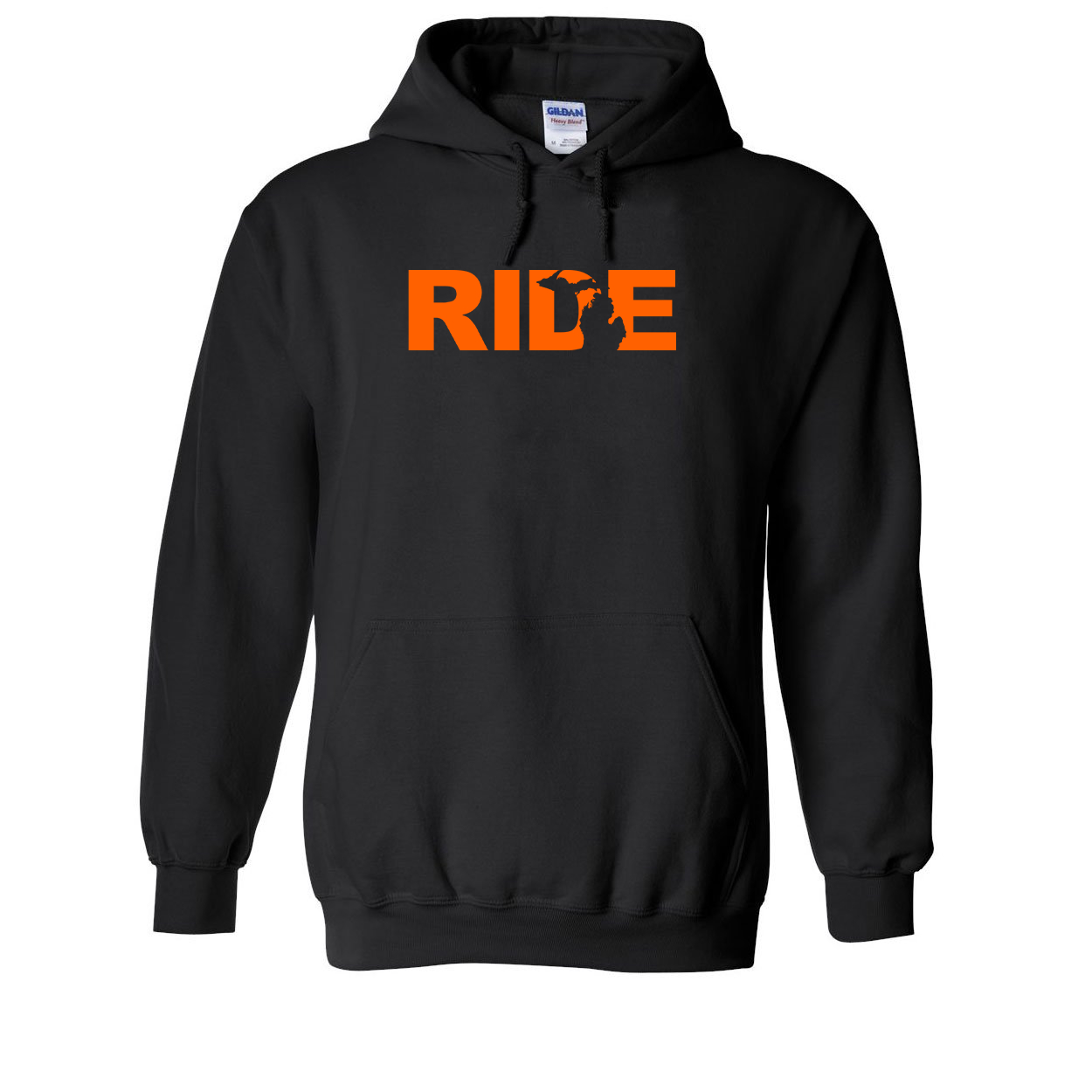 Ride Michigan Classic Sweatshirt Black (Orange Logo)