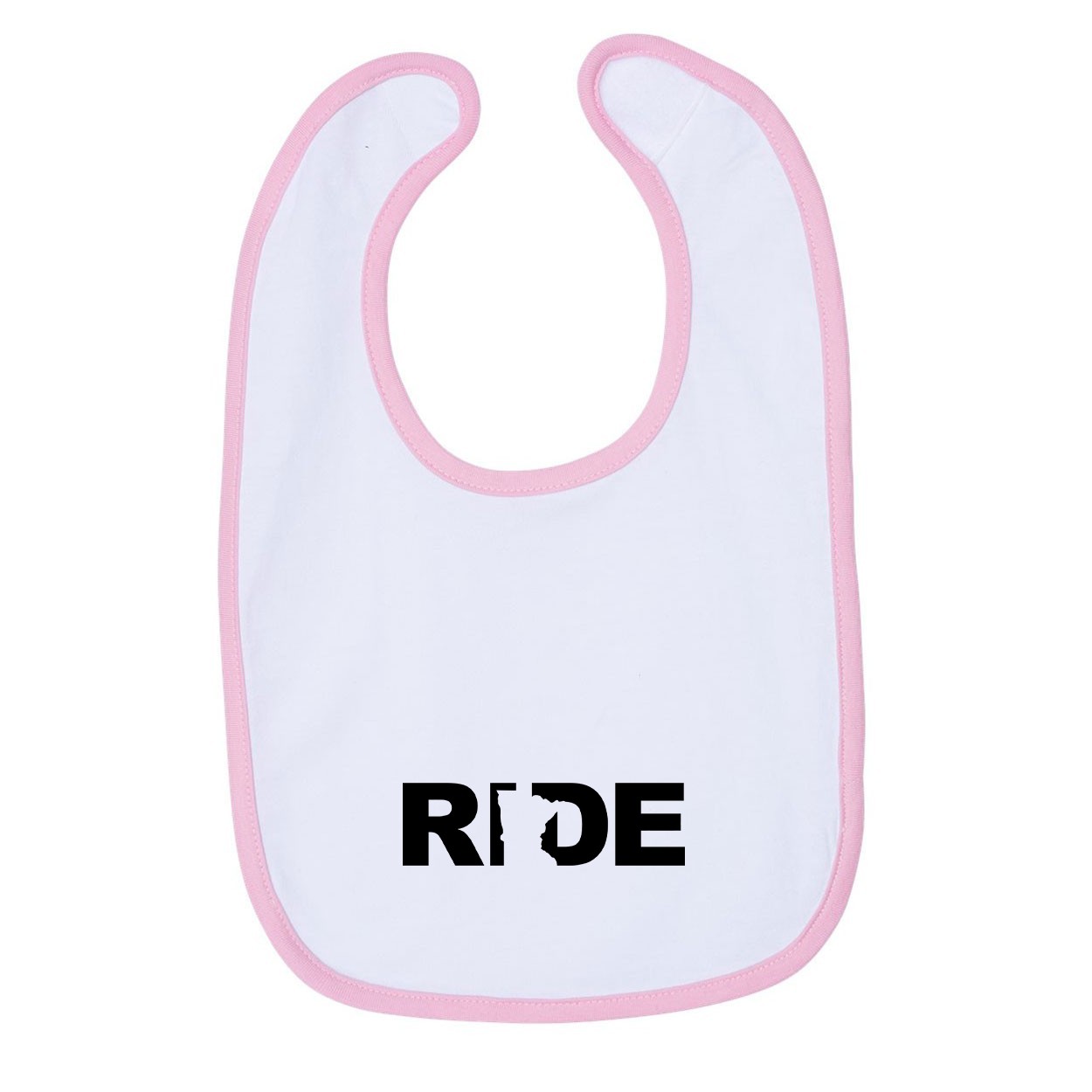 Ride Minnesota Classic Infant Baby Bib White/Pink (Black Logo)