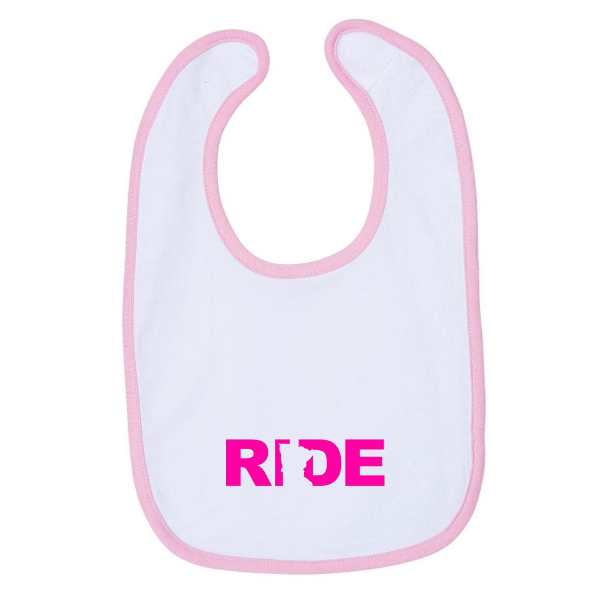 Ride Minnesota Classic Infant Baby Bib White/Pink (Pink Logo)