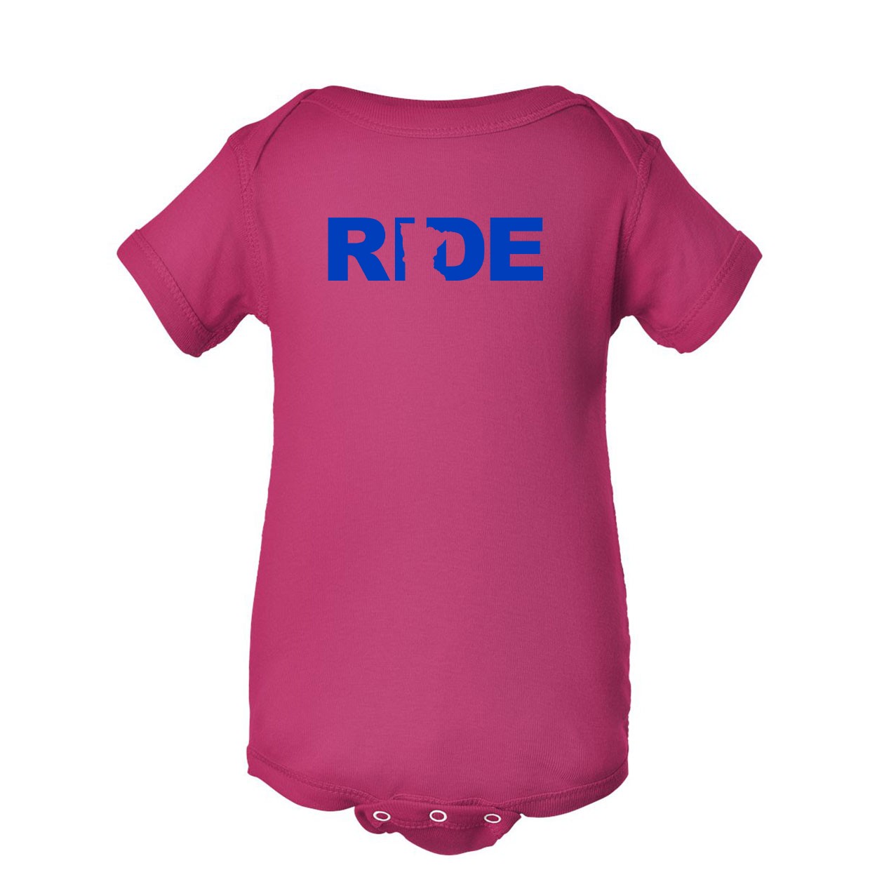Ride Minnesota Classic Infant Baby Onesie Hot Pink (Blue Logo)