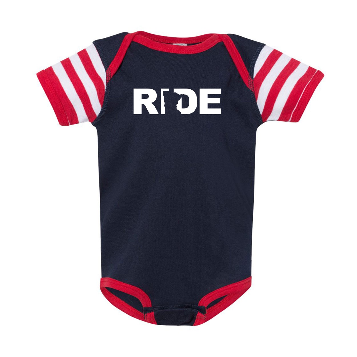 Ride Minnesota Classic Infant Baby Onesie Navy/Red/White Stripes