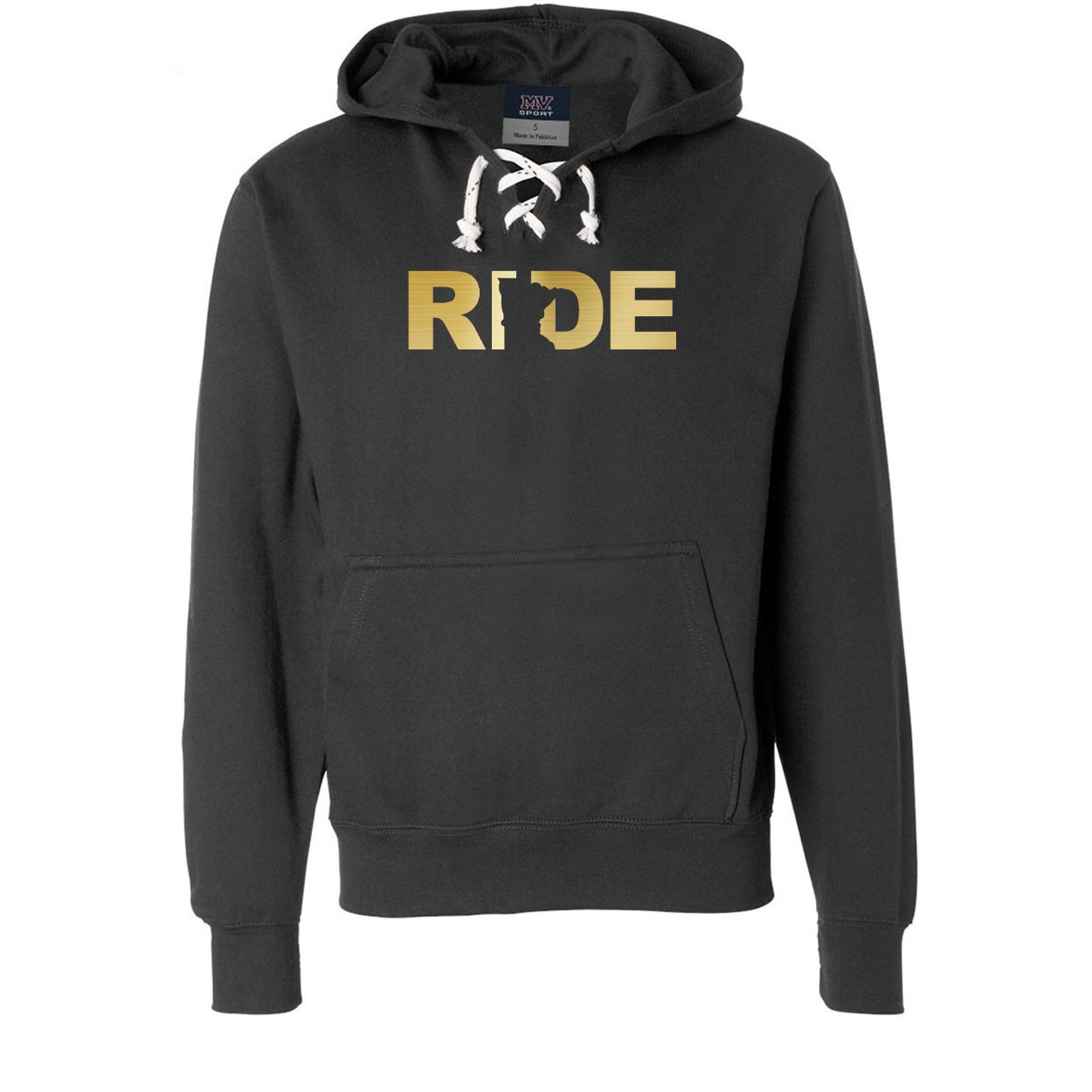Ride Minnesota Classic Unisex Premium Hockey Sweatshirt Black (Metallic Gold Logo)