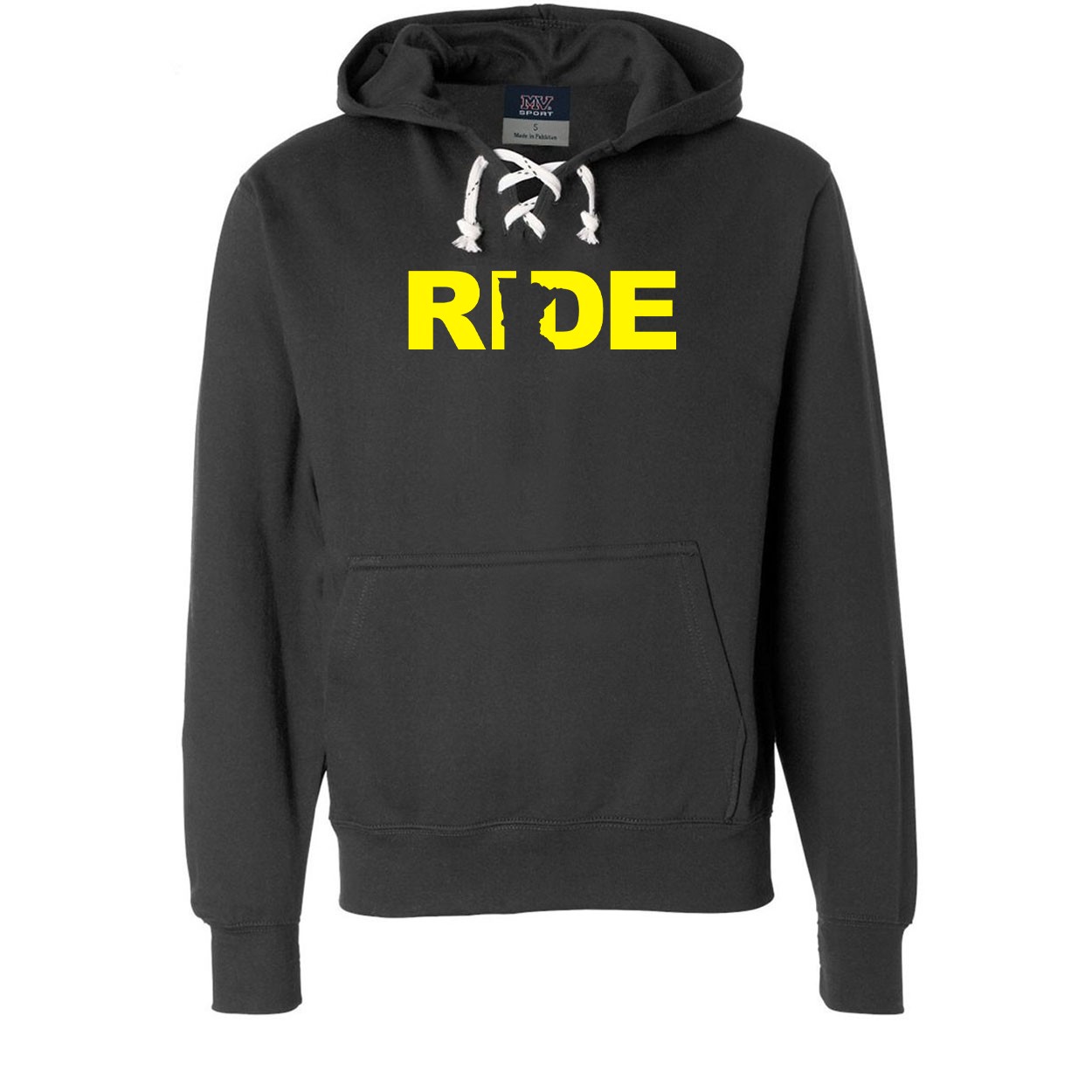 Ride Minnesota Classic Unisex Premium Hockey Sweatshirt Black (Yellow Logo)