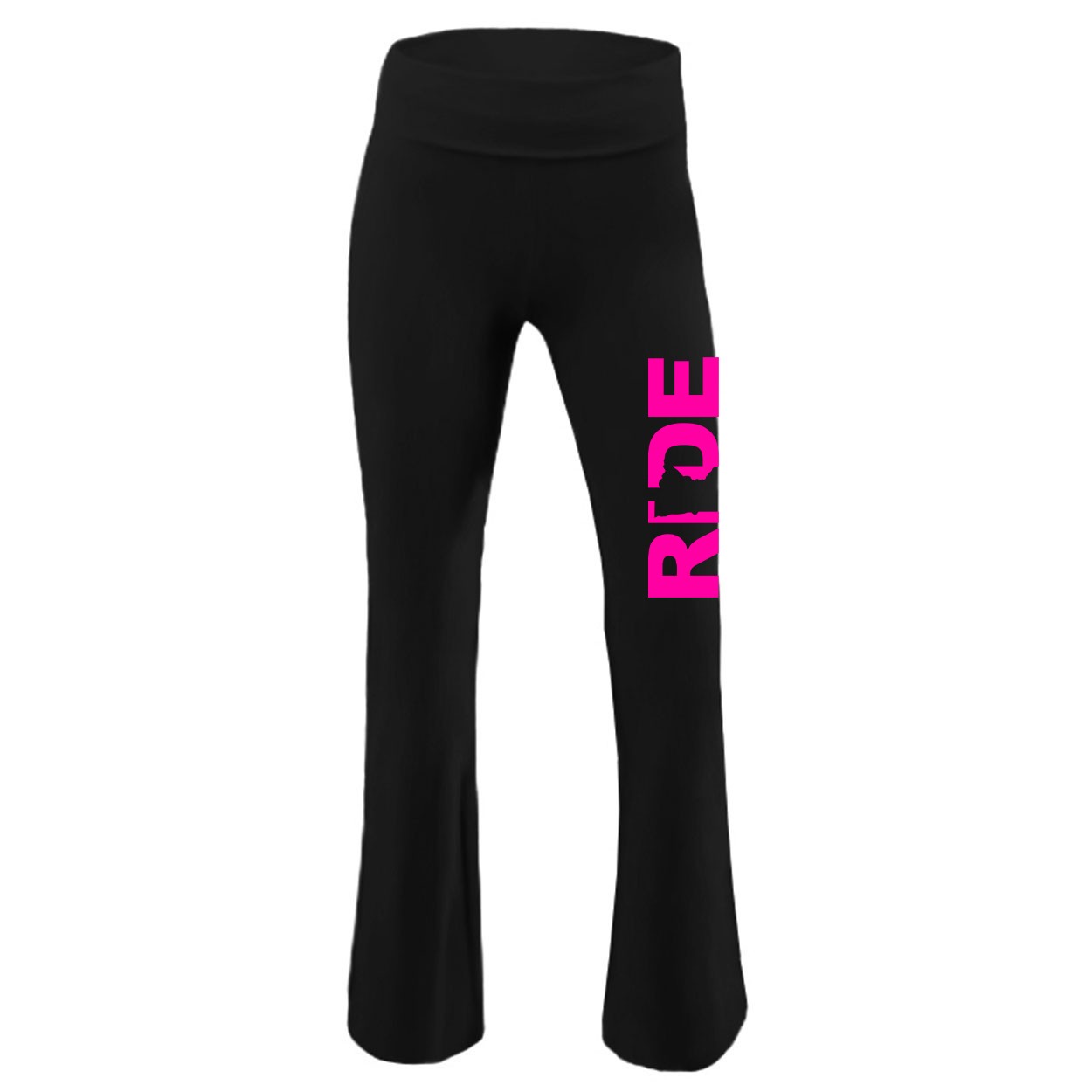 Ride Minnesota Classic Youth Girls Yoga Pants Black (Pink Logo)