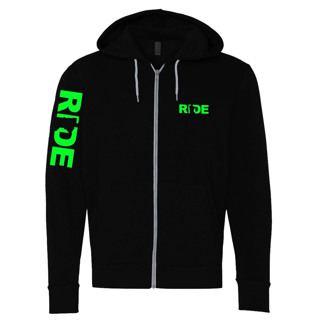 Ride Minnesota Classic Zip Sweatshirt Black (Green Logo)