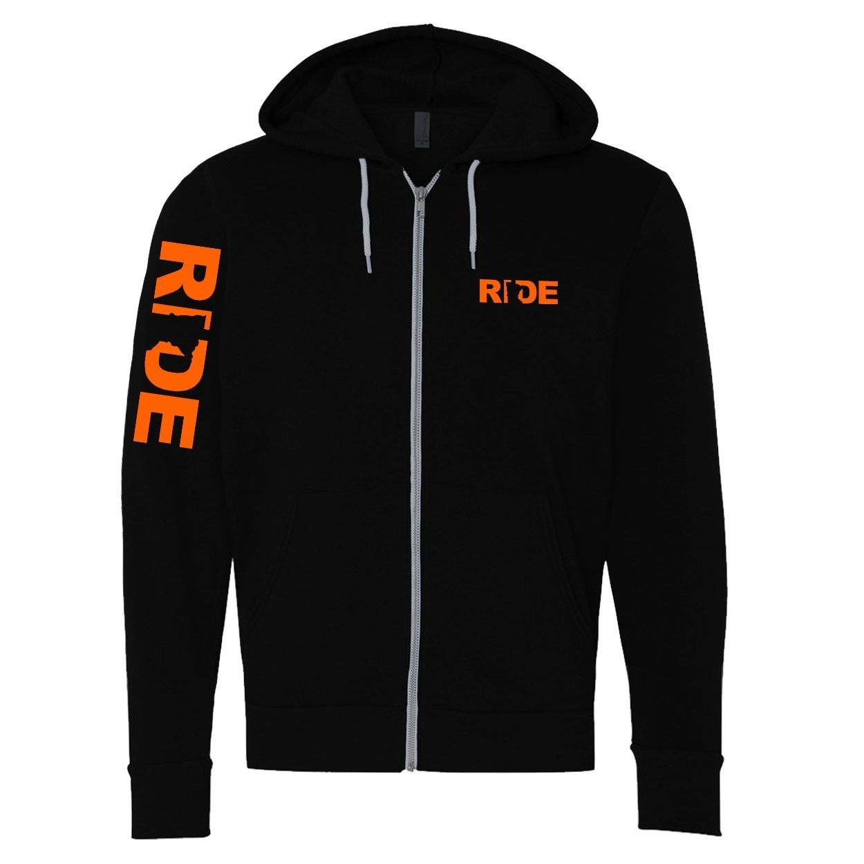 Ride Minnesota Classic Zip Sweatshirt Black (Orange Logo)
