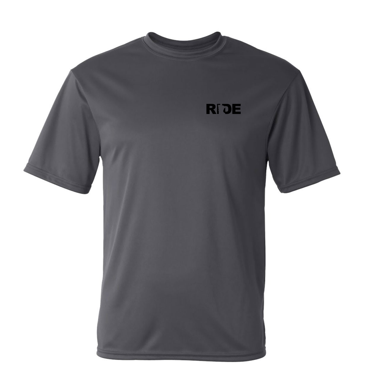 Ride Minnesota Night Out Unisex Performance T-Shirt Graphite Gray (Black Logo)