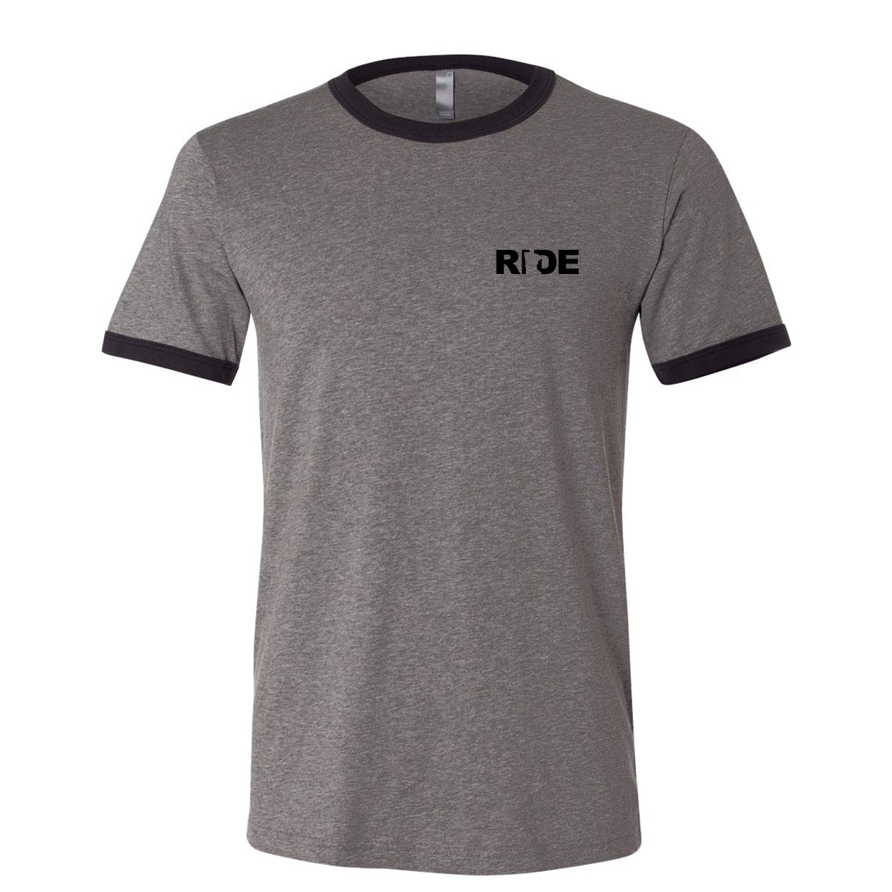 Ride Minnesota Night Out Unisex Premium Ringer T-Shirt Deep Heather Gray/Black Trim (Black Logo)
