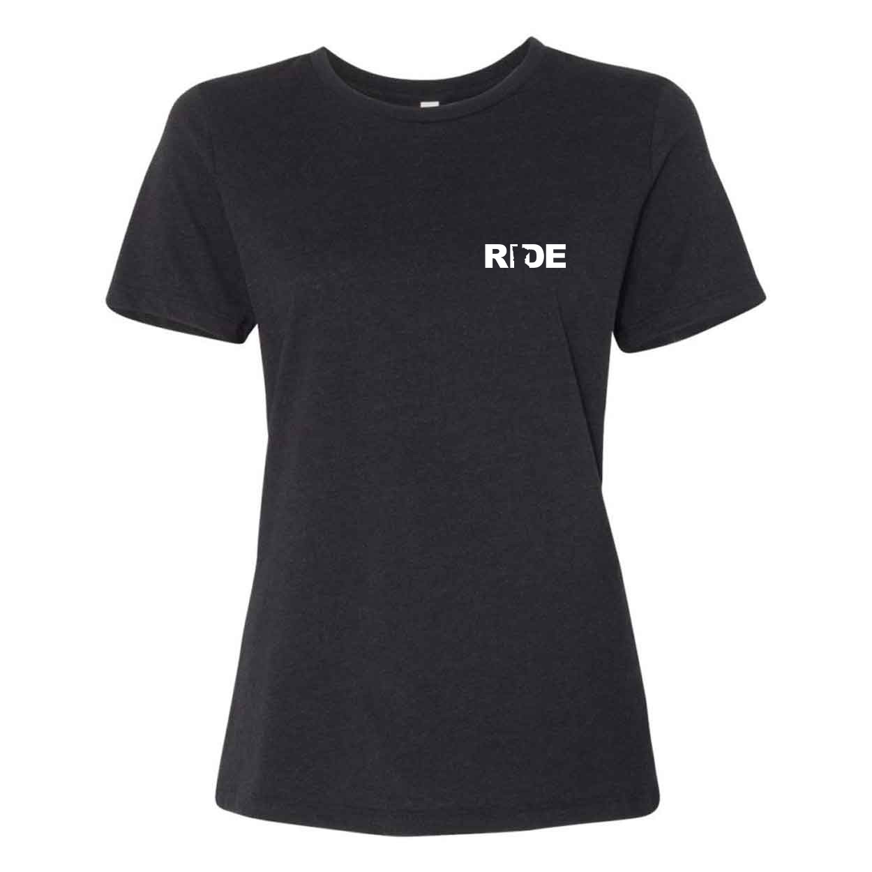 Ride Minnesota Women's Night Out Relaxed Jersey T-Shirt Black Heather (White Logo)