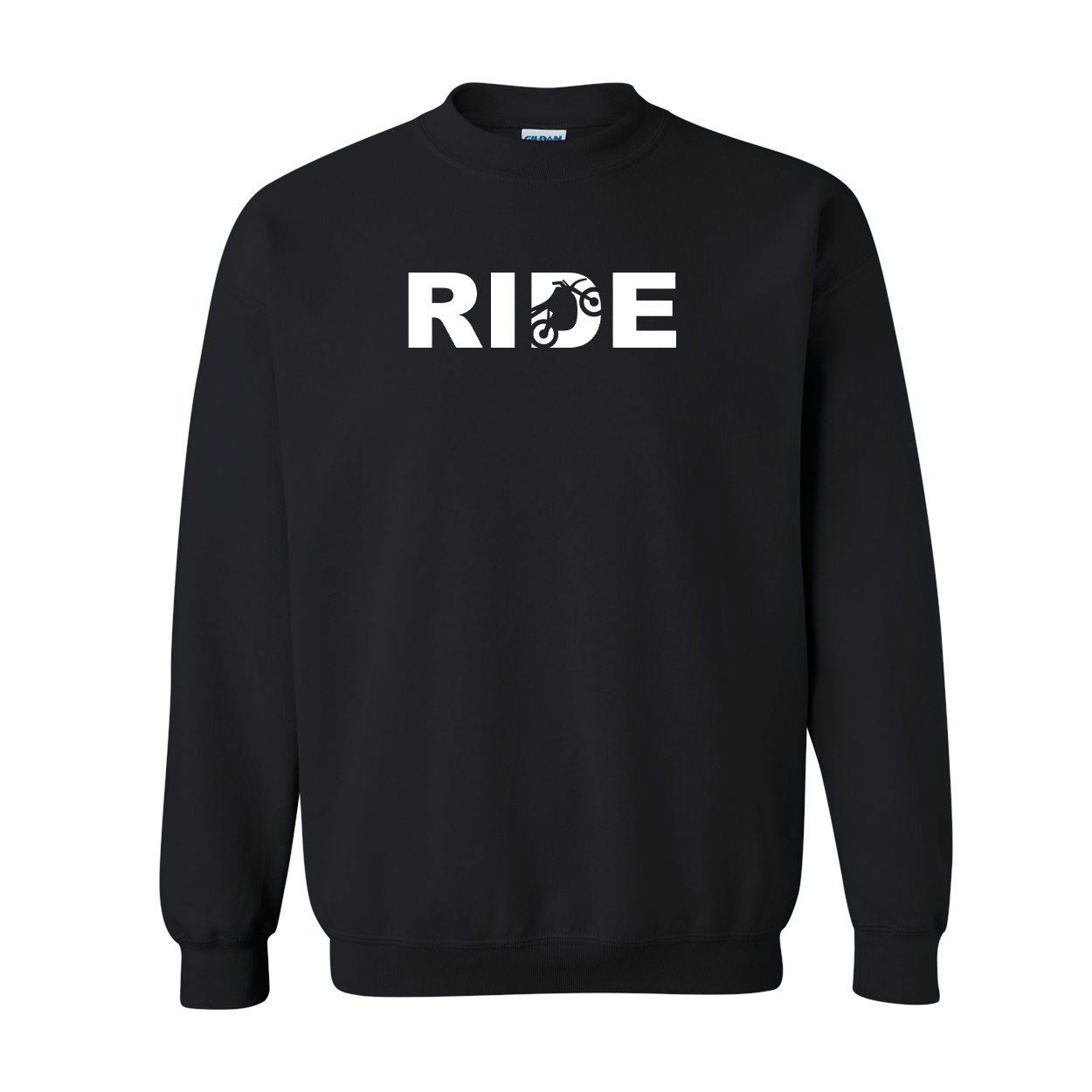 Ride Moto Logo Classic Crewneck Sweatshirt Black (White Logo)