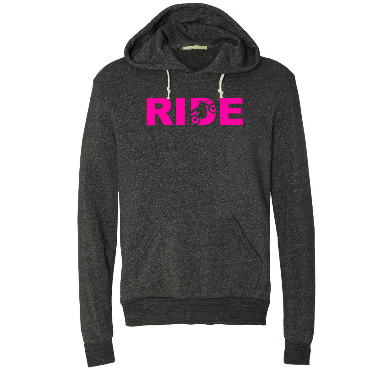 Ride Moto Logo Classic Premium Ultra-Soft Sweatshirt Eco Black (Pink Logo)