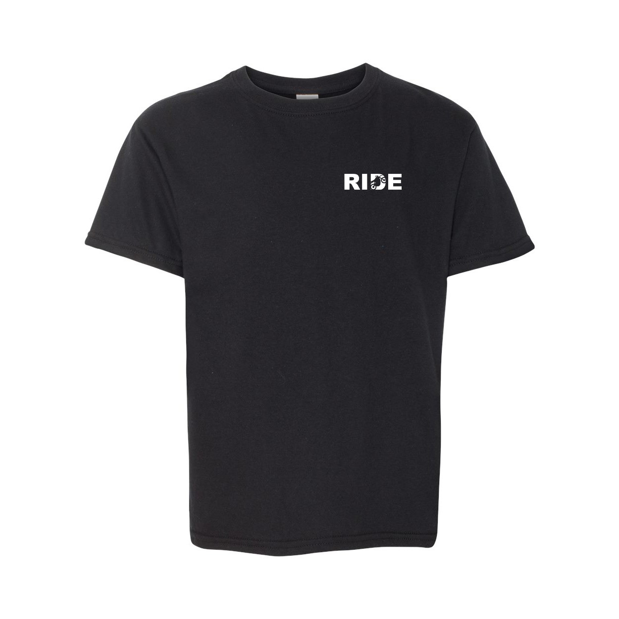 Ride Moto Logo Night Out Youth T-Shirt Black (White Logo)