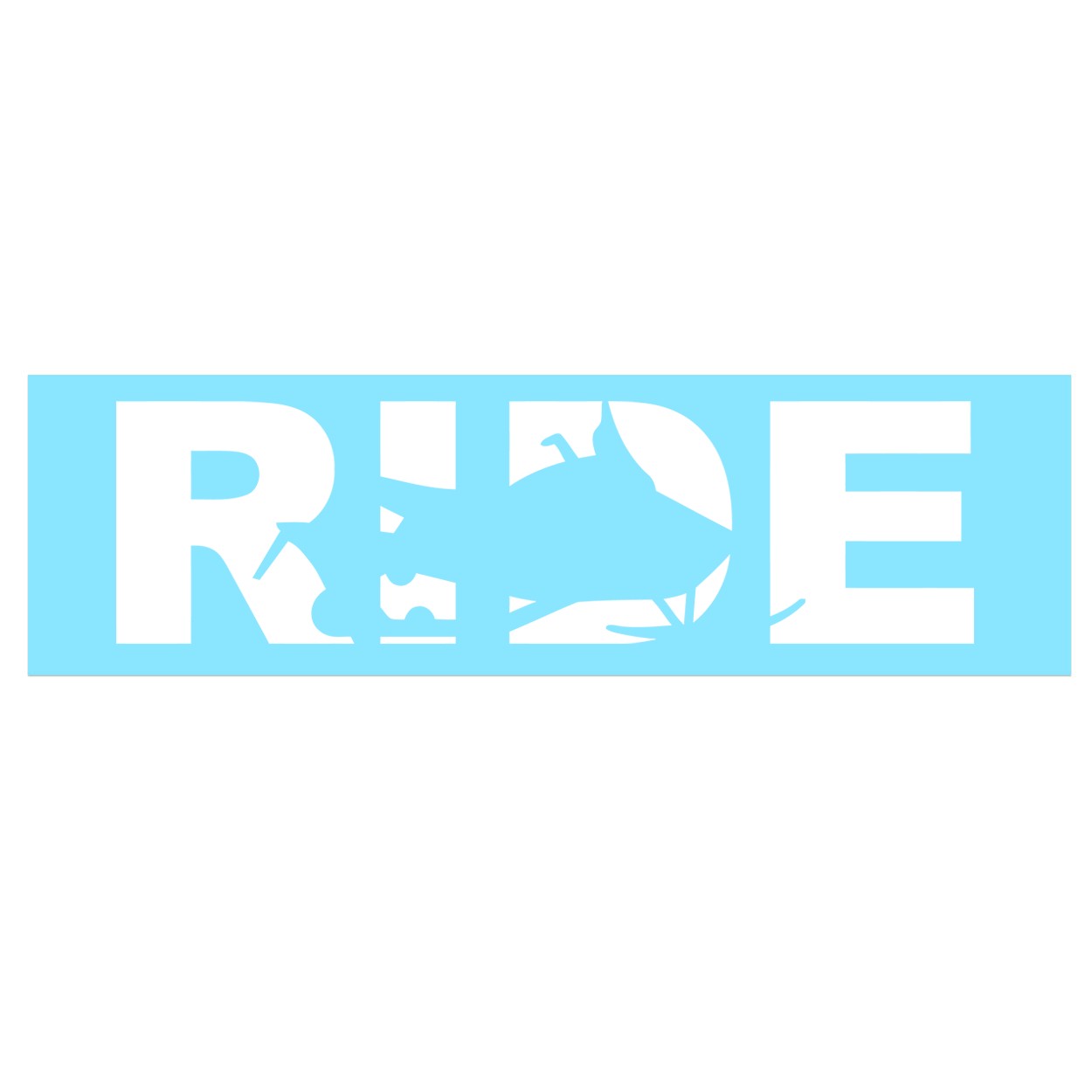 Ride Snowmobile Logo Classic Decal (White Logo)
