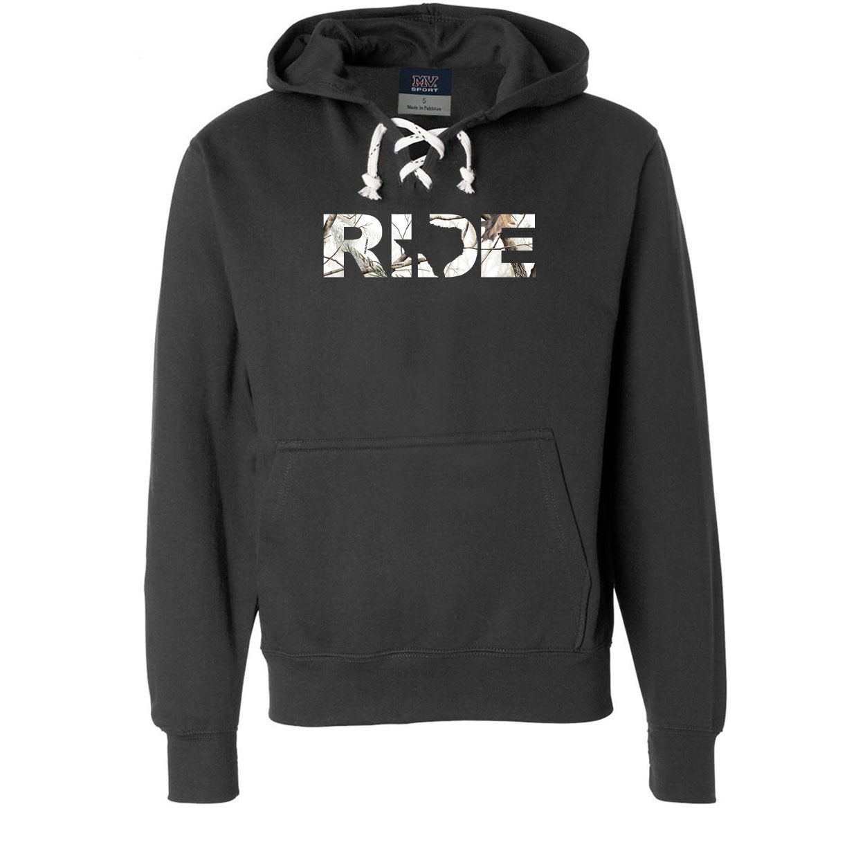 Ride Texas Classic Unisex Premium Hockey Sweatshirt Black (Realtree Snow Camo Logo)