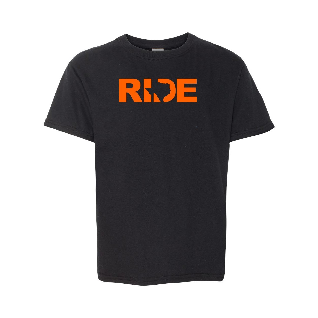 Ride Texas Classic Youth T-Shirt Black (Orange Logo)