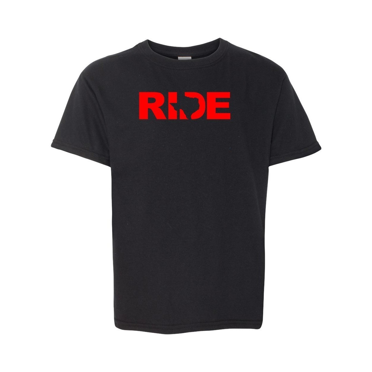 Ride Texas Classic Youth Unisex T-Shirt Black (Red Logo)