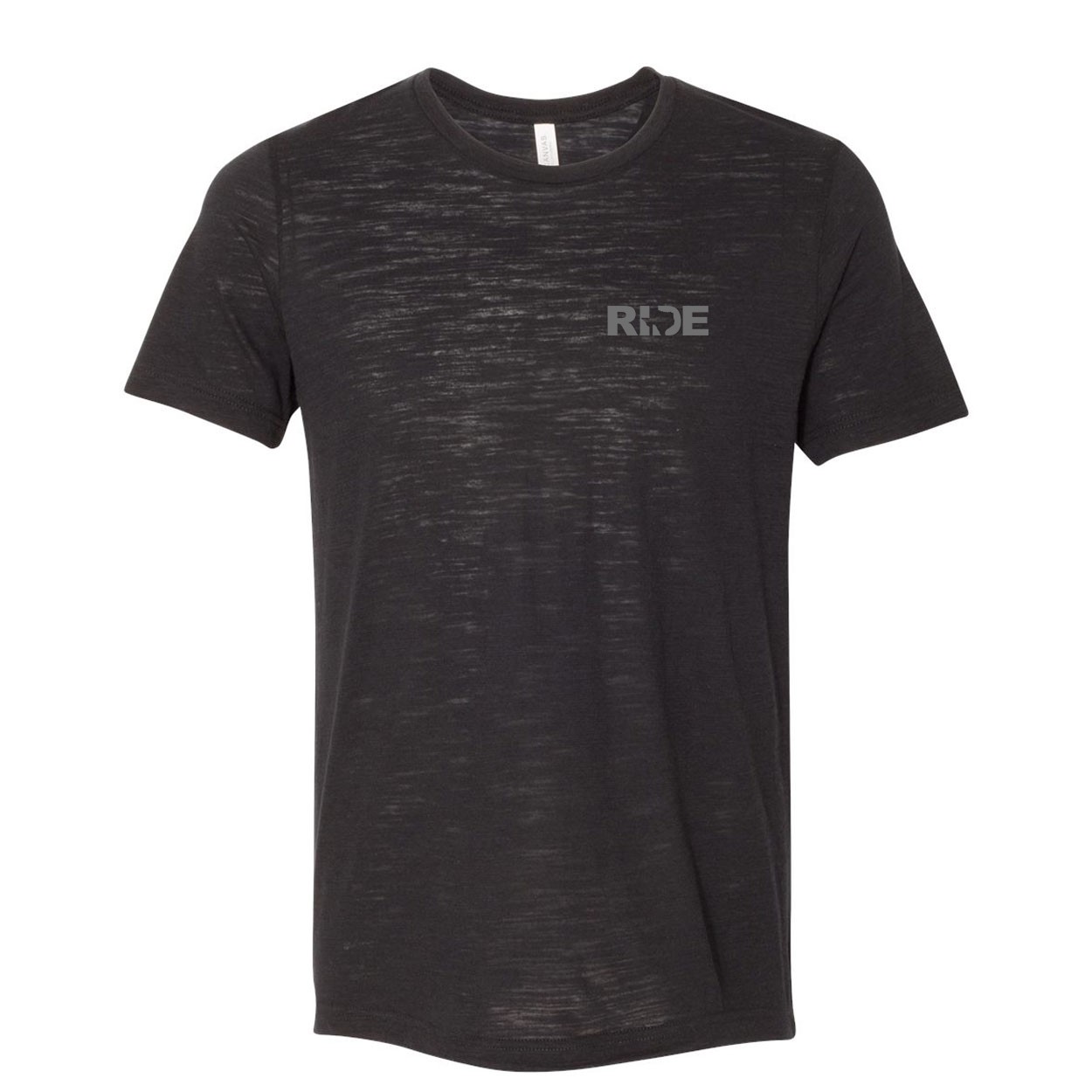 Ride Texas Night Out Unisex Premium Texture T-Shirt Solid Black Slub (Gray Logo)