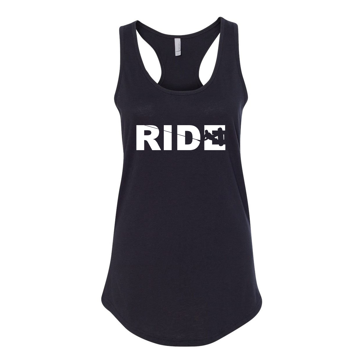 Ride Wakeboard Logo Classic Women's Racerback Tank Top Black (White Logo)