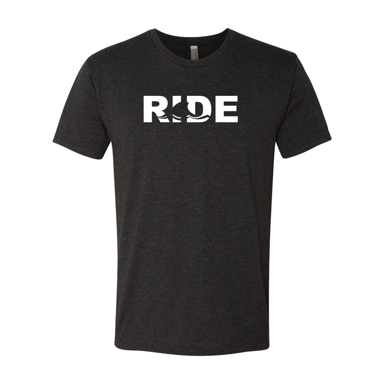 Ride Wave Logo Classic Premium Tri-Blend T-Shirt Vintage Black (White Logo)