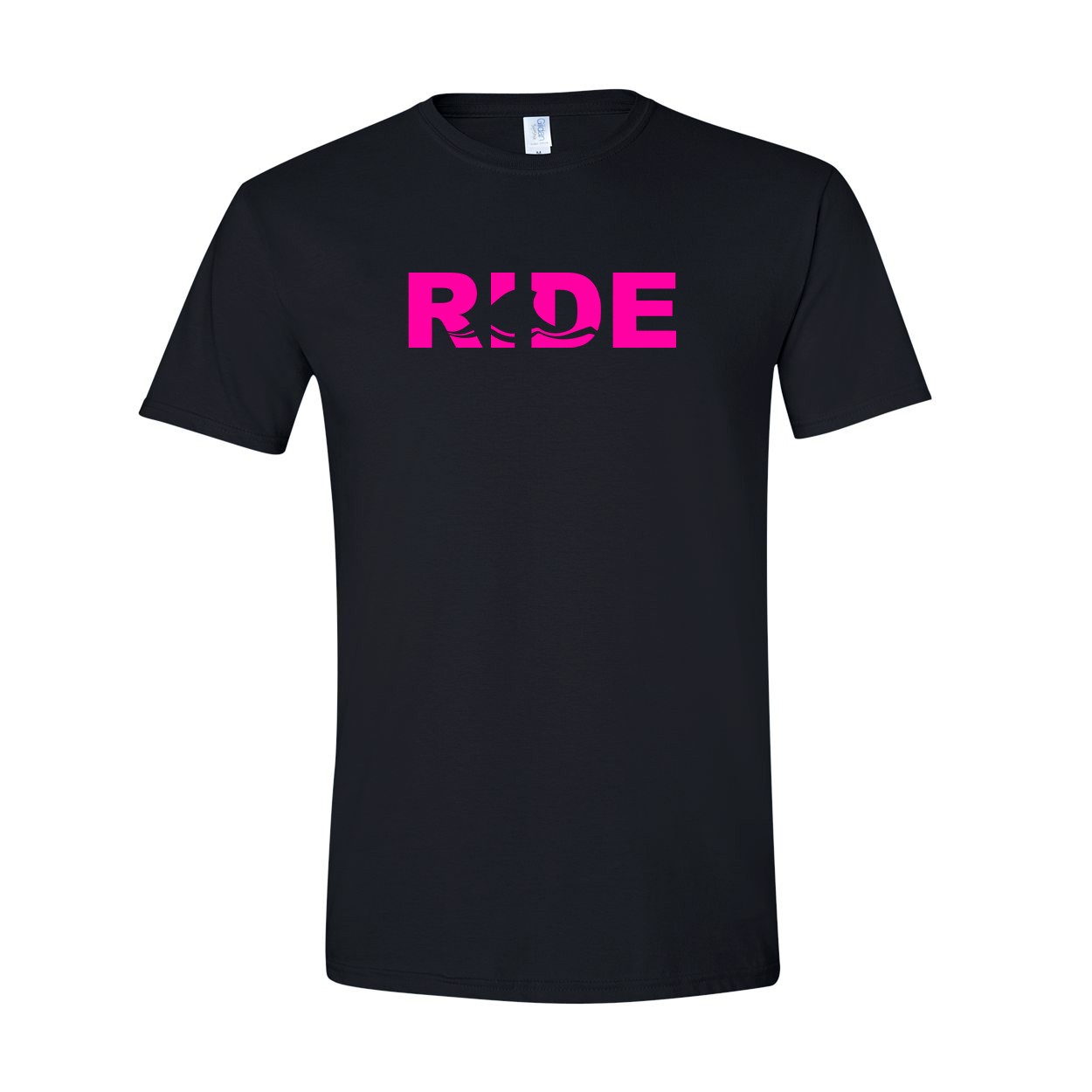 Ride Wave Logo Classic T-Shirt Black (Pink Logo)