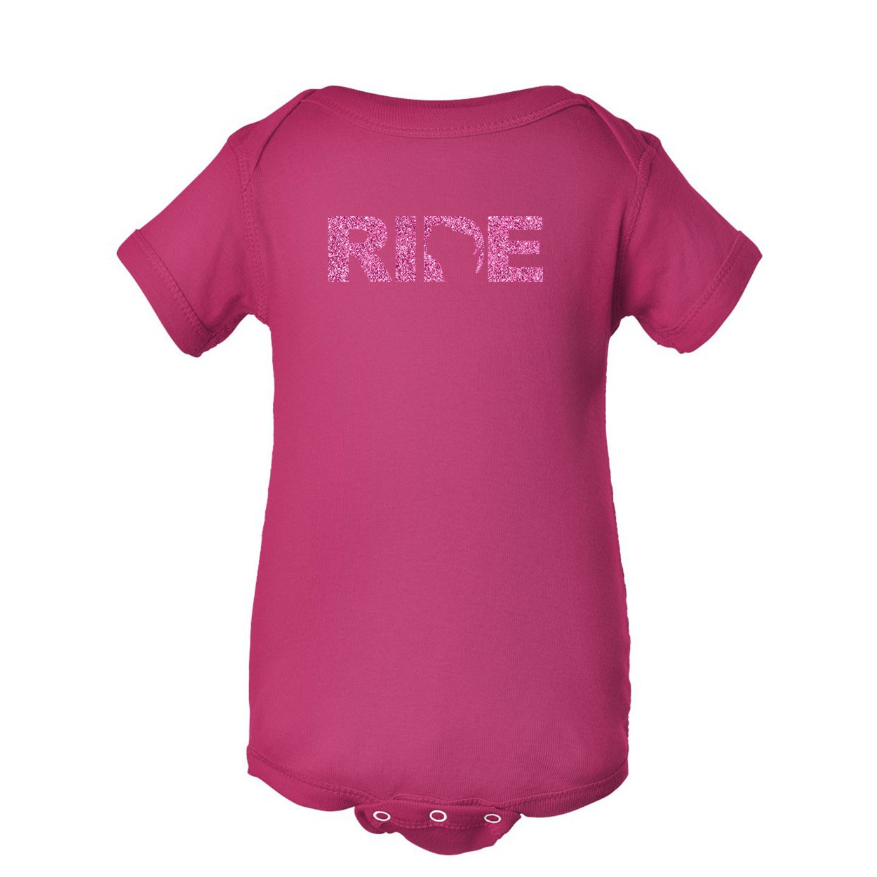 Ride Wisconsin Classic Infant Baby Onesie Hot Pink (Glitter Pink Logo)