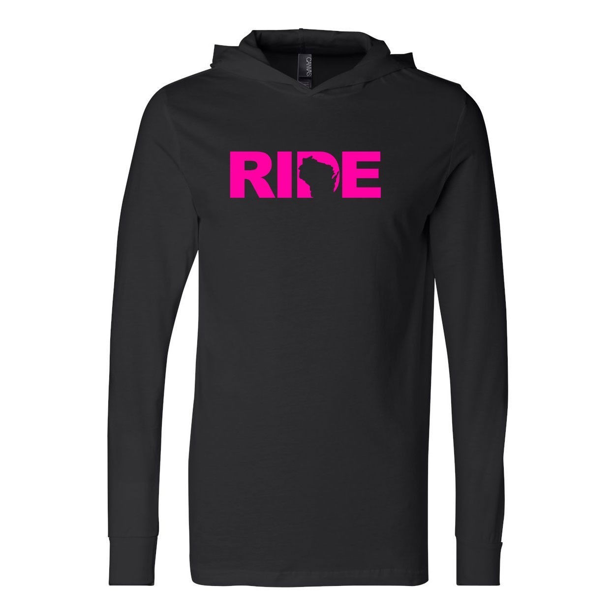 Ride Wisconsin Classic Ultra Lightweight Sweatshirt Black (Pink Logo)