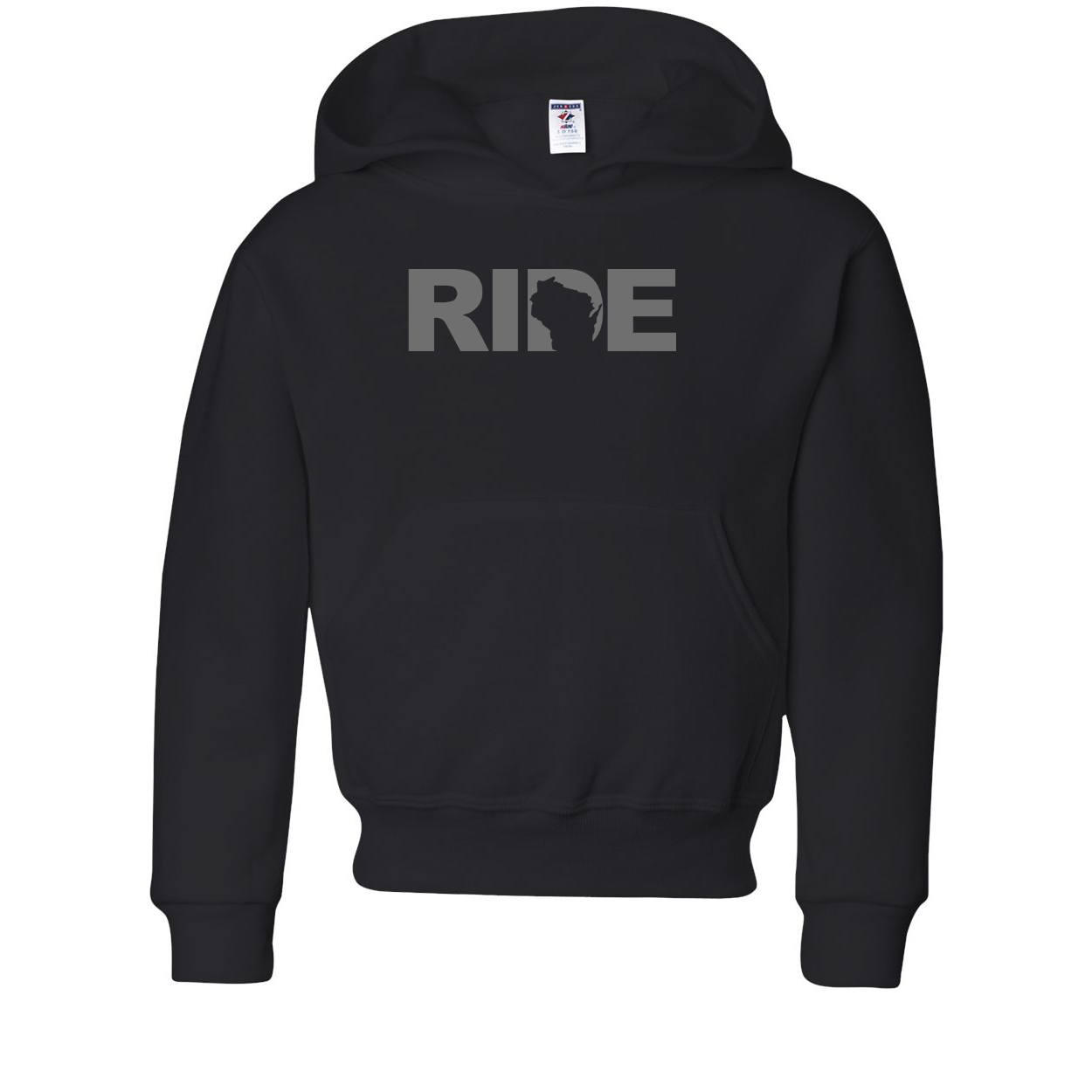 Ride Wisconsin Classic Youth Sweatshirt Black (Gray Logo)