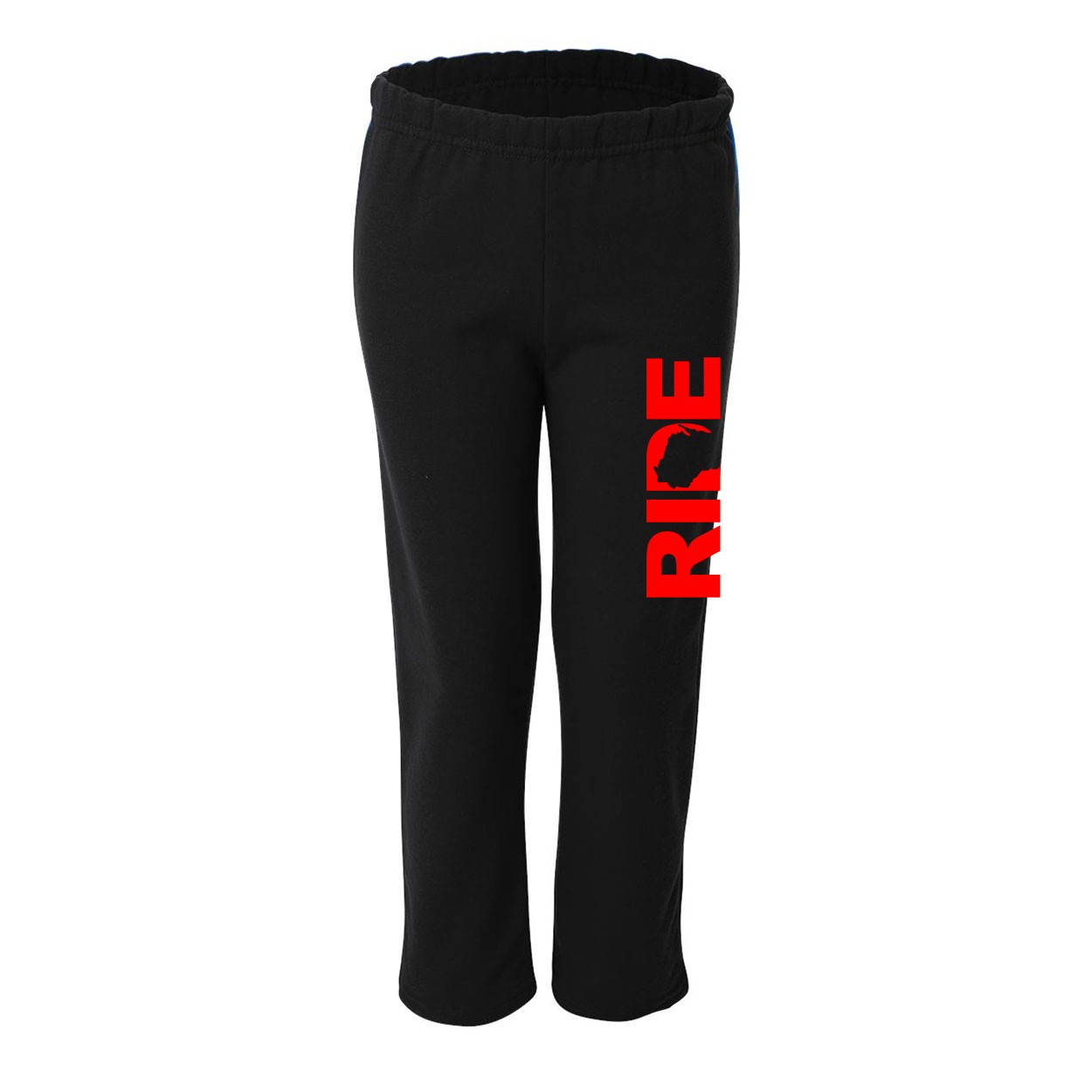 Ride Wisconsin Classic Youth Unisex Sweatpants Black (Red Logo)