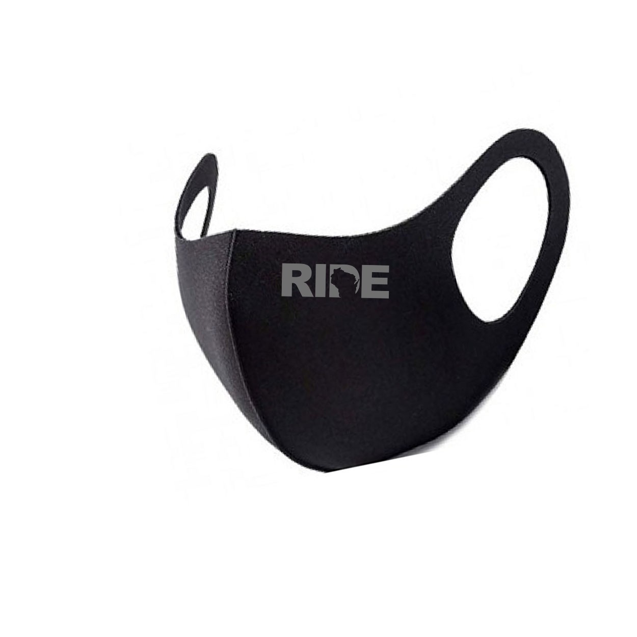 Ride Wisconsin Night Out Fitted Washable Face Mask Black (Gray Logo)
