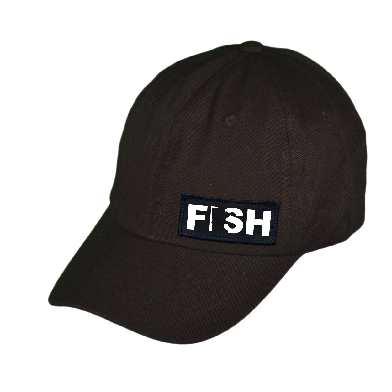 Fish Minnesota Night Out Woven Patch Unstructured Dad Hat Black (White Logo)