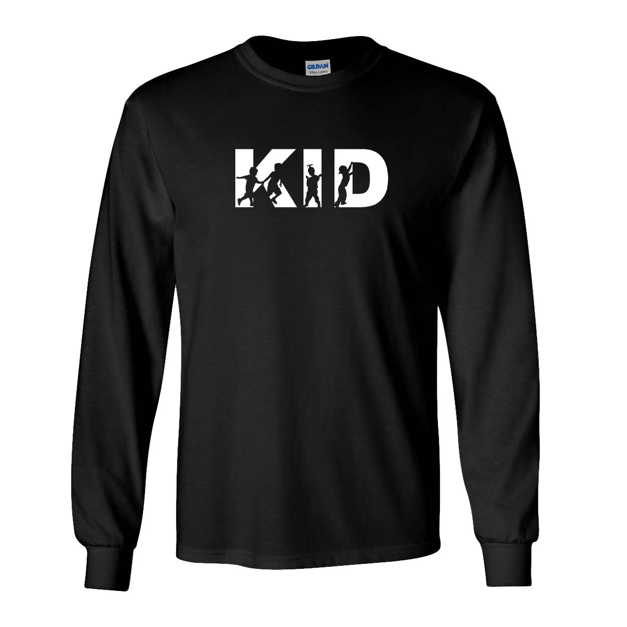 Kid Life Logo Classic Long Sleeve T-Shirt Black (White Logo)