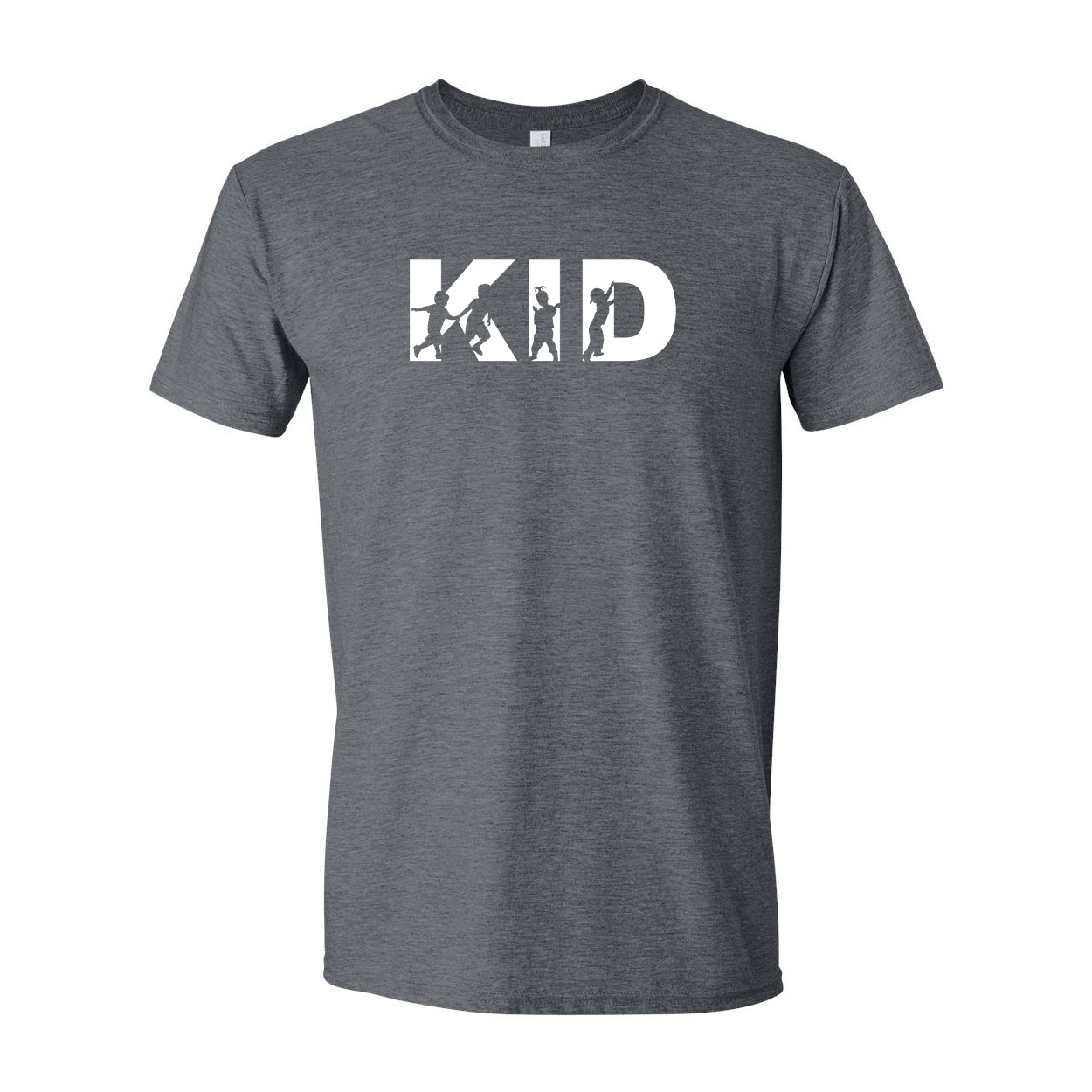 Kid Life Logo Classic T-Shirt Dark Heather Gray (White Logo)
