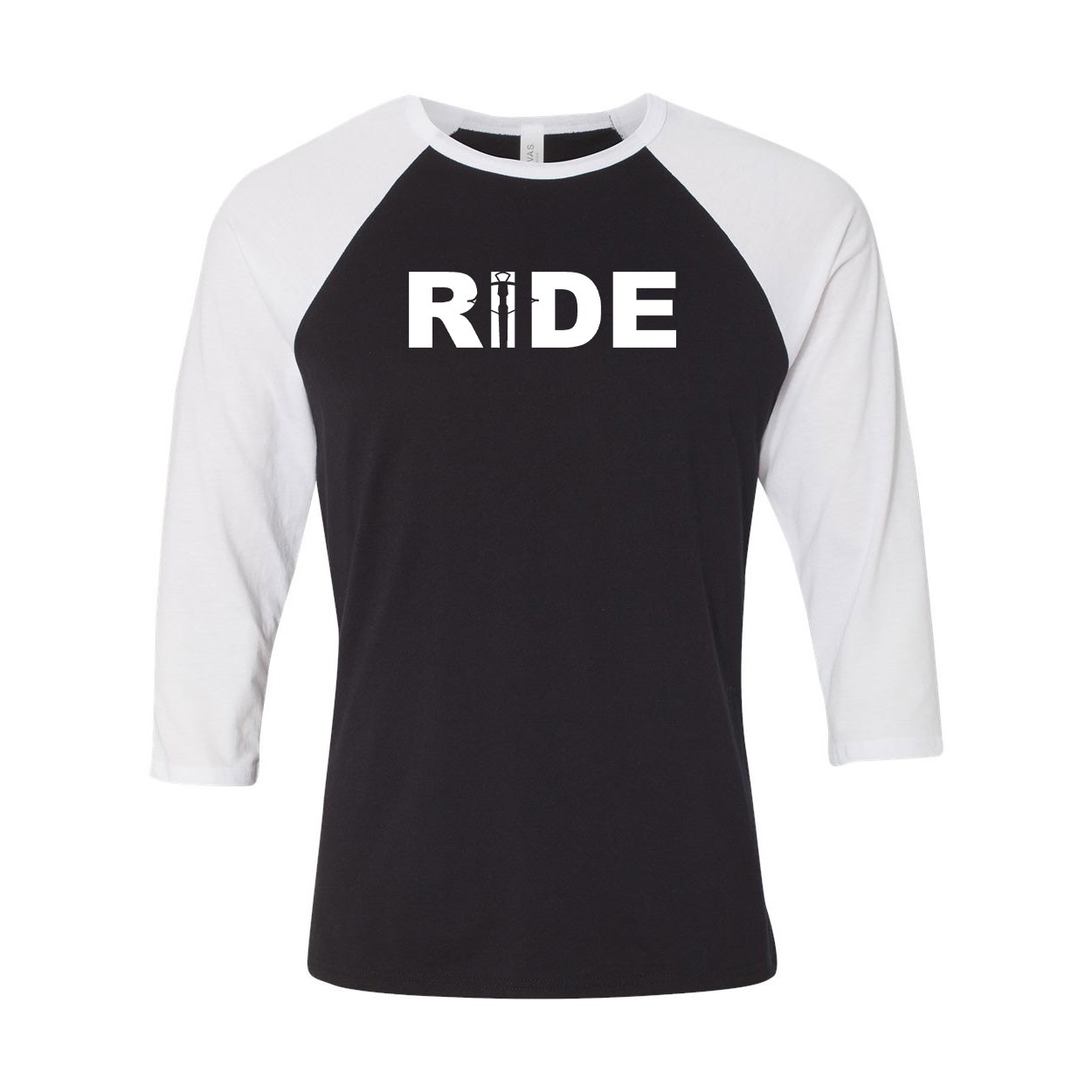 Ride Crossbow Logo Classic Raglan Shirt Black/White (White Logo)