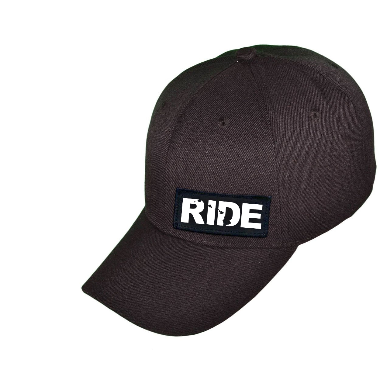 Ride Hawaii Night Out Woven Patch Velcro Hat Black (White Logo)