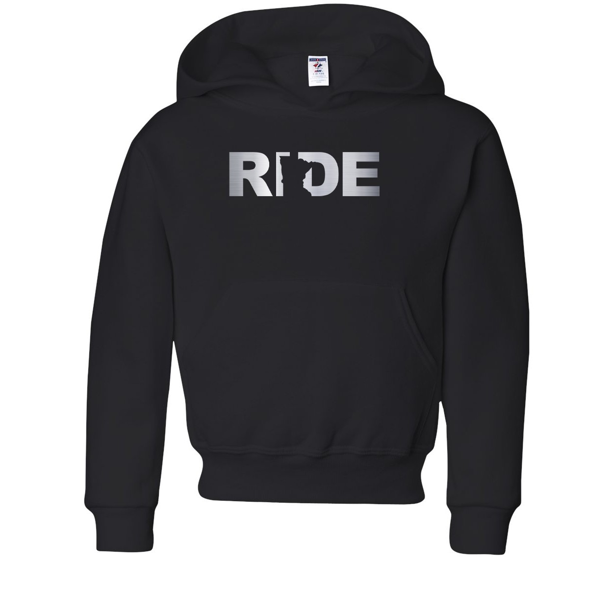 Ride Minnesota Classic Youth Sweatshirt Black (Metallic Silver Logo)