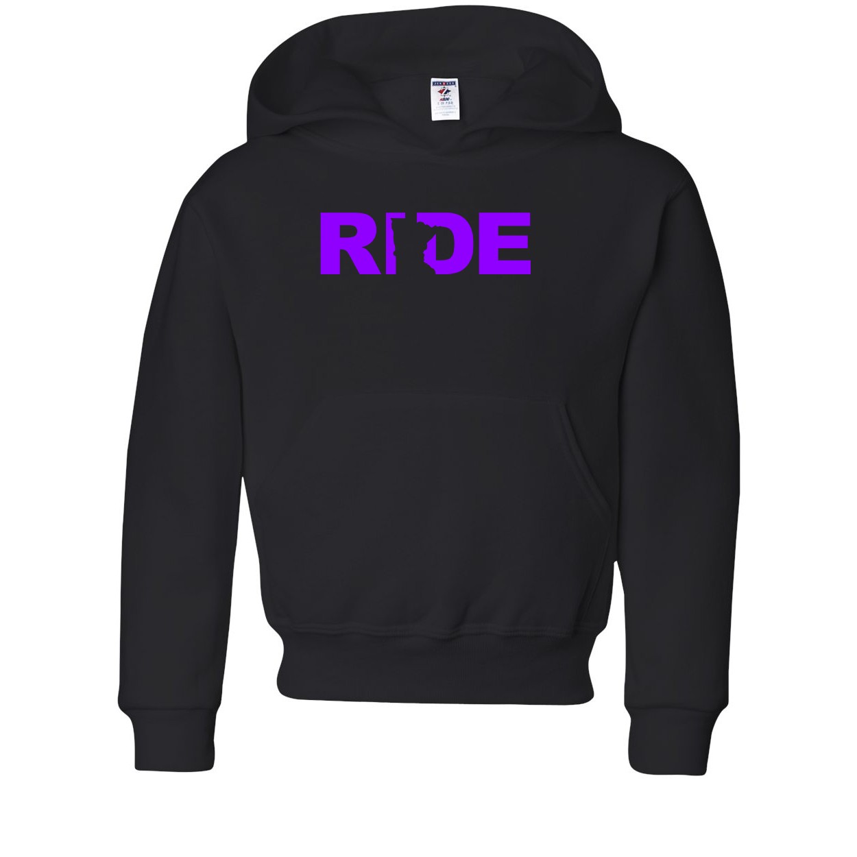Ride Minnesota Classic Youth Sweatshirt Black (Purple Logo)