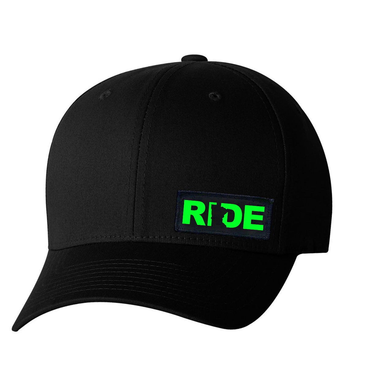 Ride Minnesota Night Out Woven Patch Flex-Fit Hat Black (Green Logo)