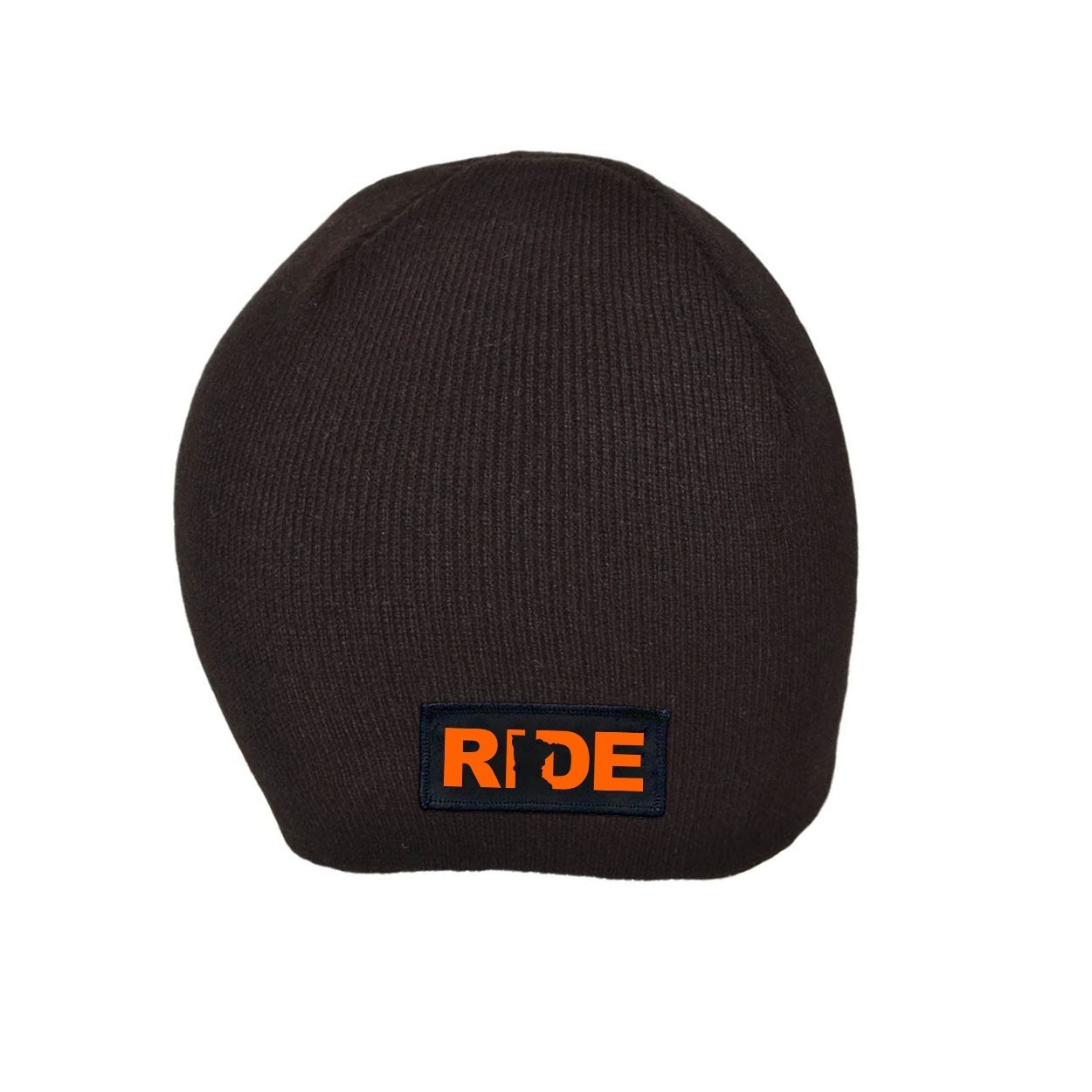 Ride Minnesota Night Out Woven Patch Skully Beanie Black (Orange Logo)