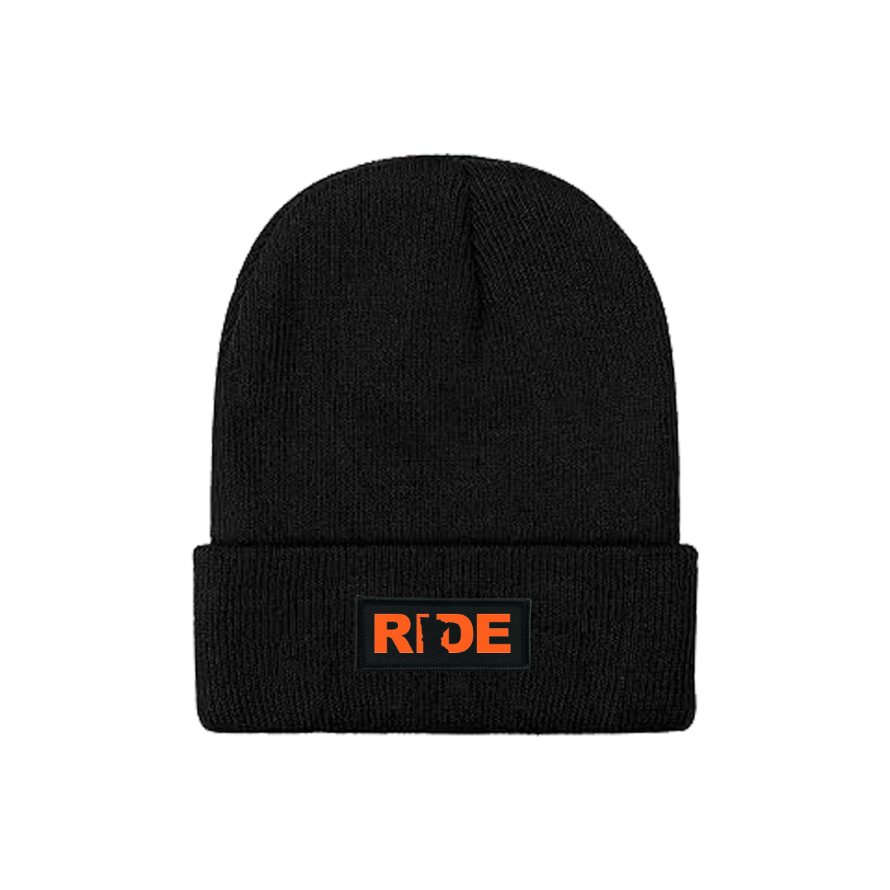 Ride Minnesota Night Out Woven Patch Skully Youth Beanie Black (Orange Logo)