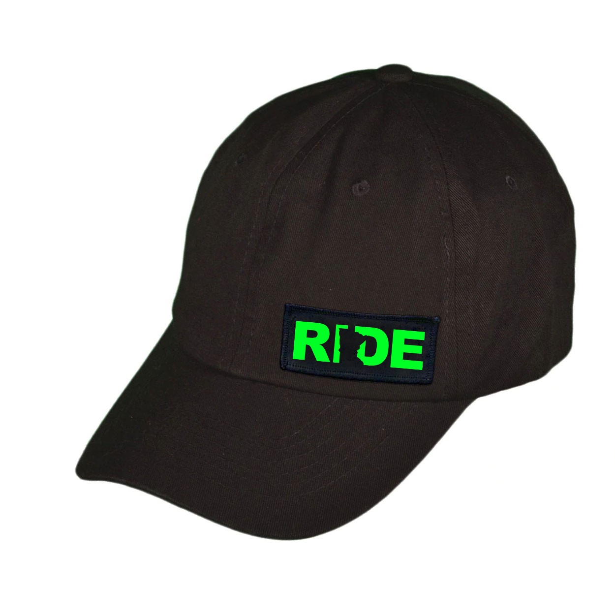 Ride Minnesota Night Out Woven Patch Unstructured Dad Hat Black (Green Logo)