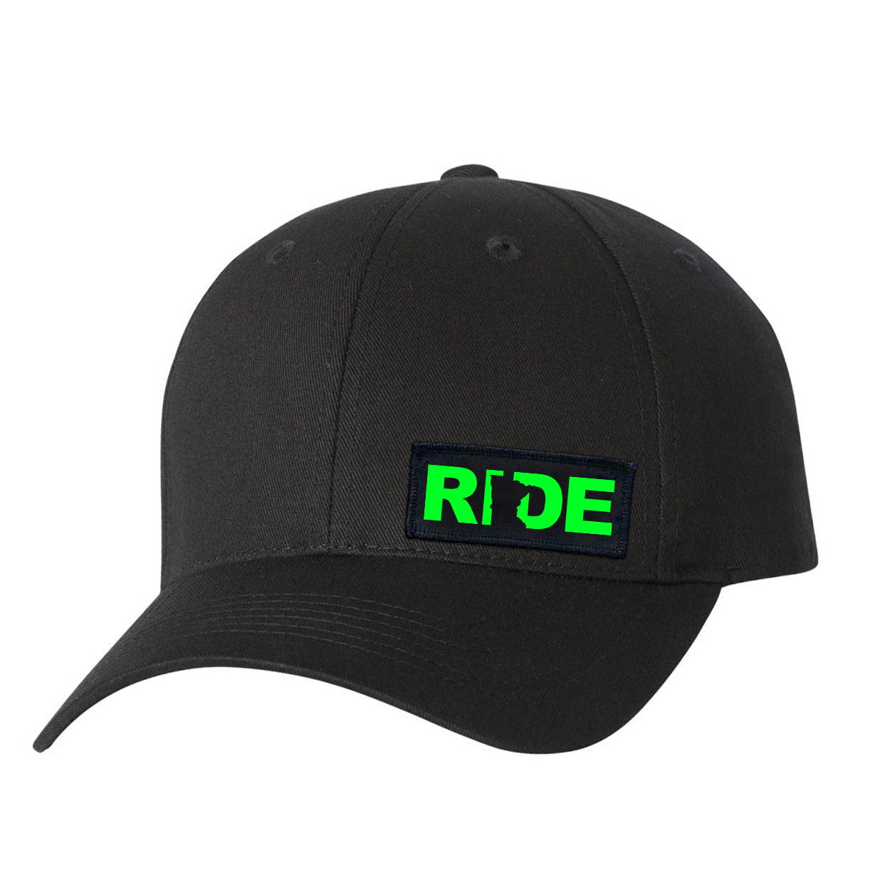 Ride Minnesota Night Out Youth Woven Patch Hat Black (Green Logo)