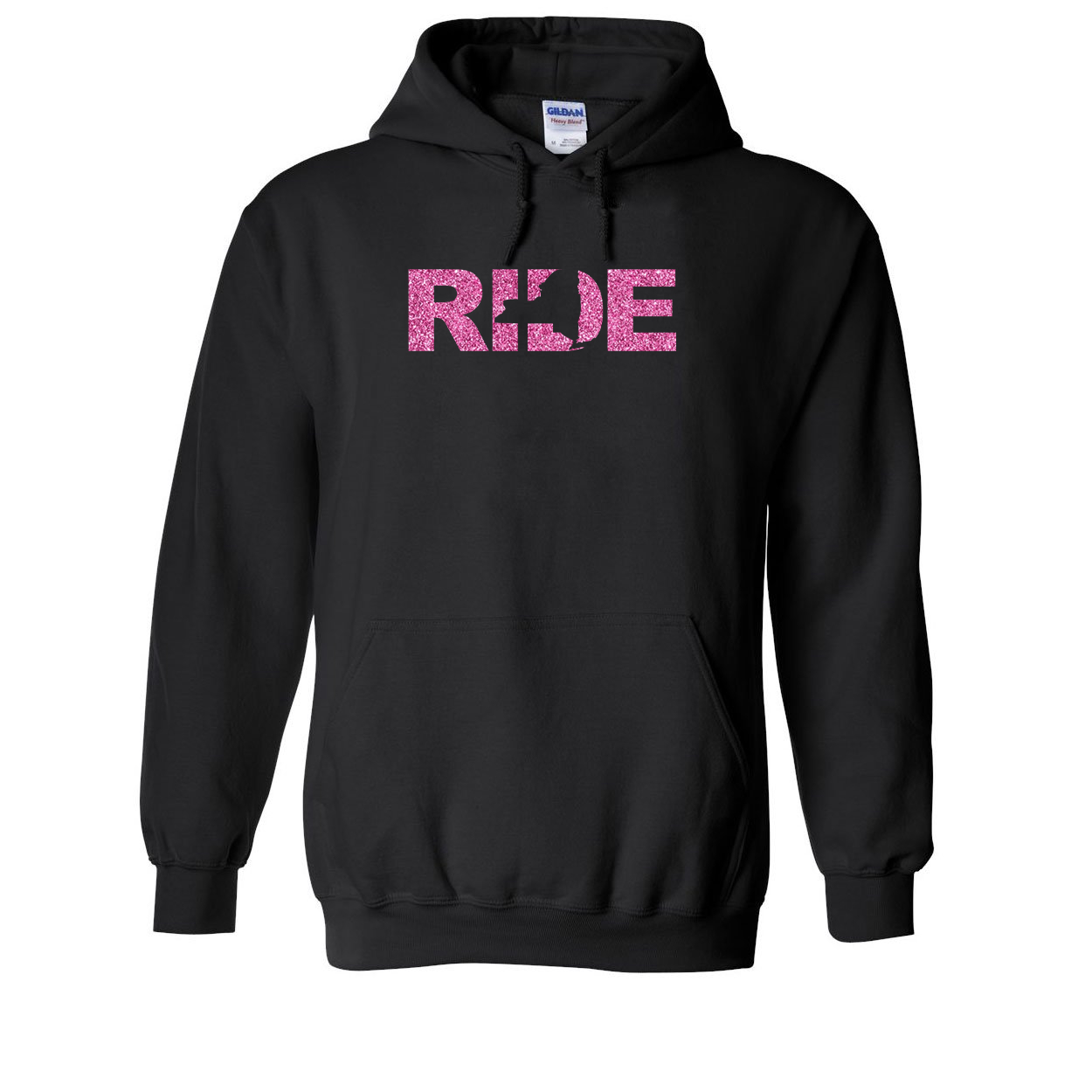 Ride New York Classic Sweatshirt Black (Glitter Pink Logo)