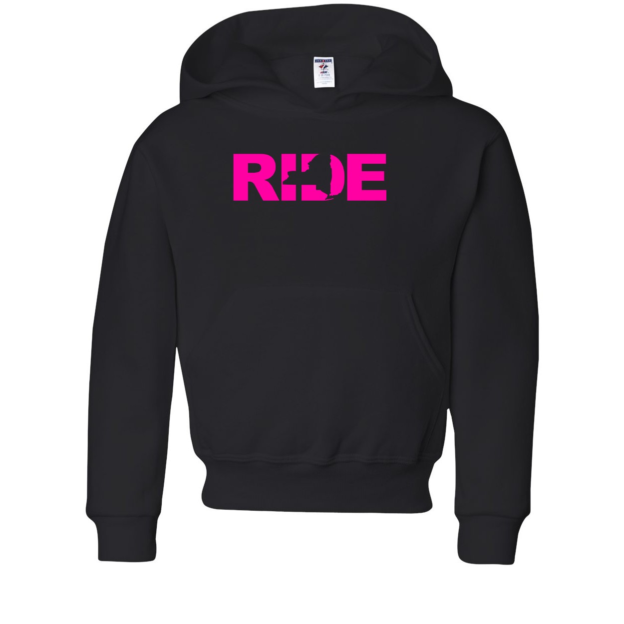 Ride New York Classic Youth Sweatshirt Black (Pink Logo)