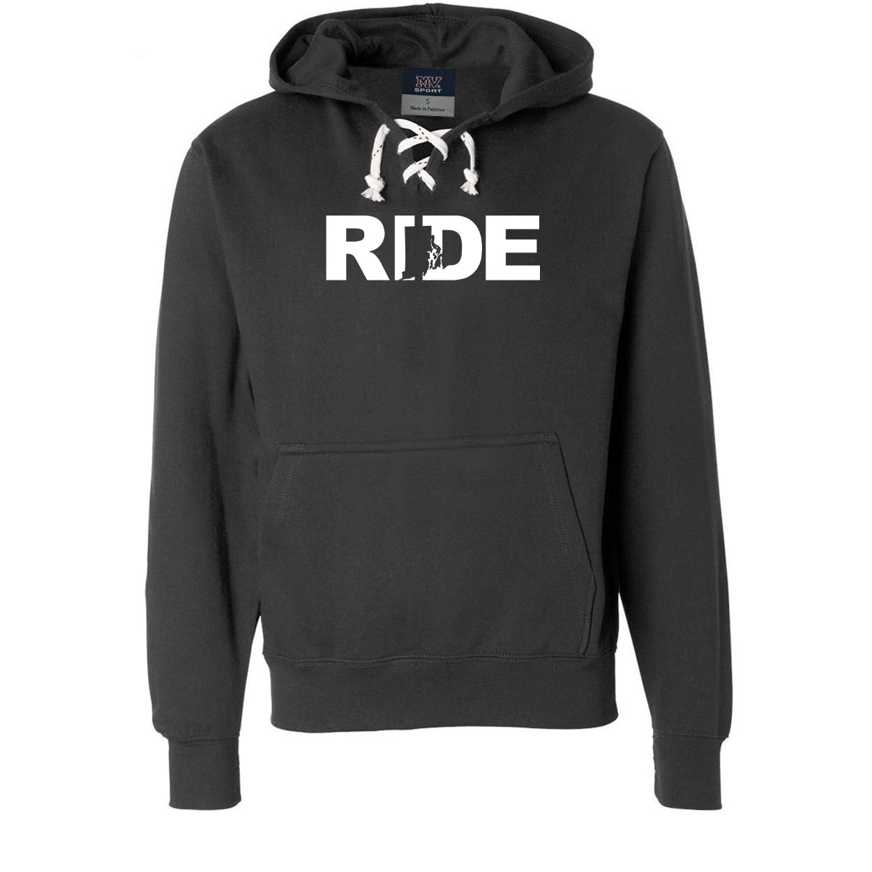 Ride Rhode Island Classic Unisex Premium Hockey Sweatshirt Black (White Logo)